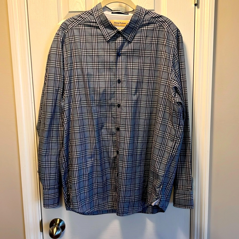 Tommy Bahama Blue Plaid Button Down Shirt